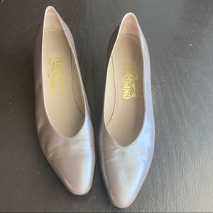 Salvatore Ferragamo Classic Silver Pumps